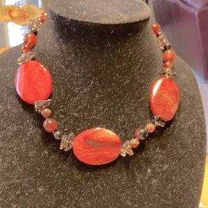 Elegant cherry Red Beaded Necklace